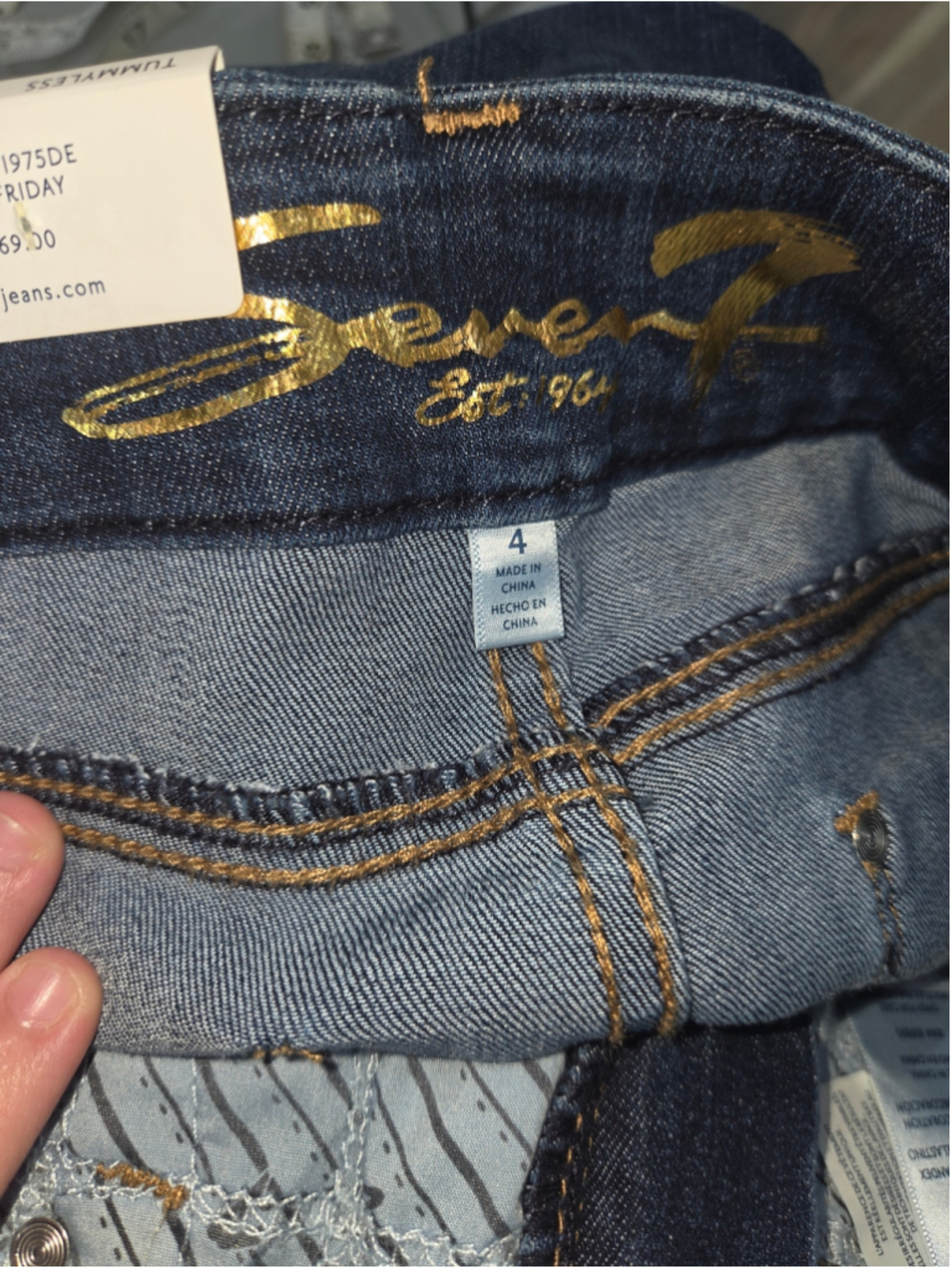 •Seven7• Women's Tummy Less Skinny Jeans Size 4 Blue - Picture 3 of 4